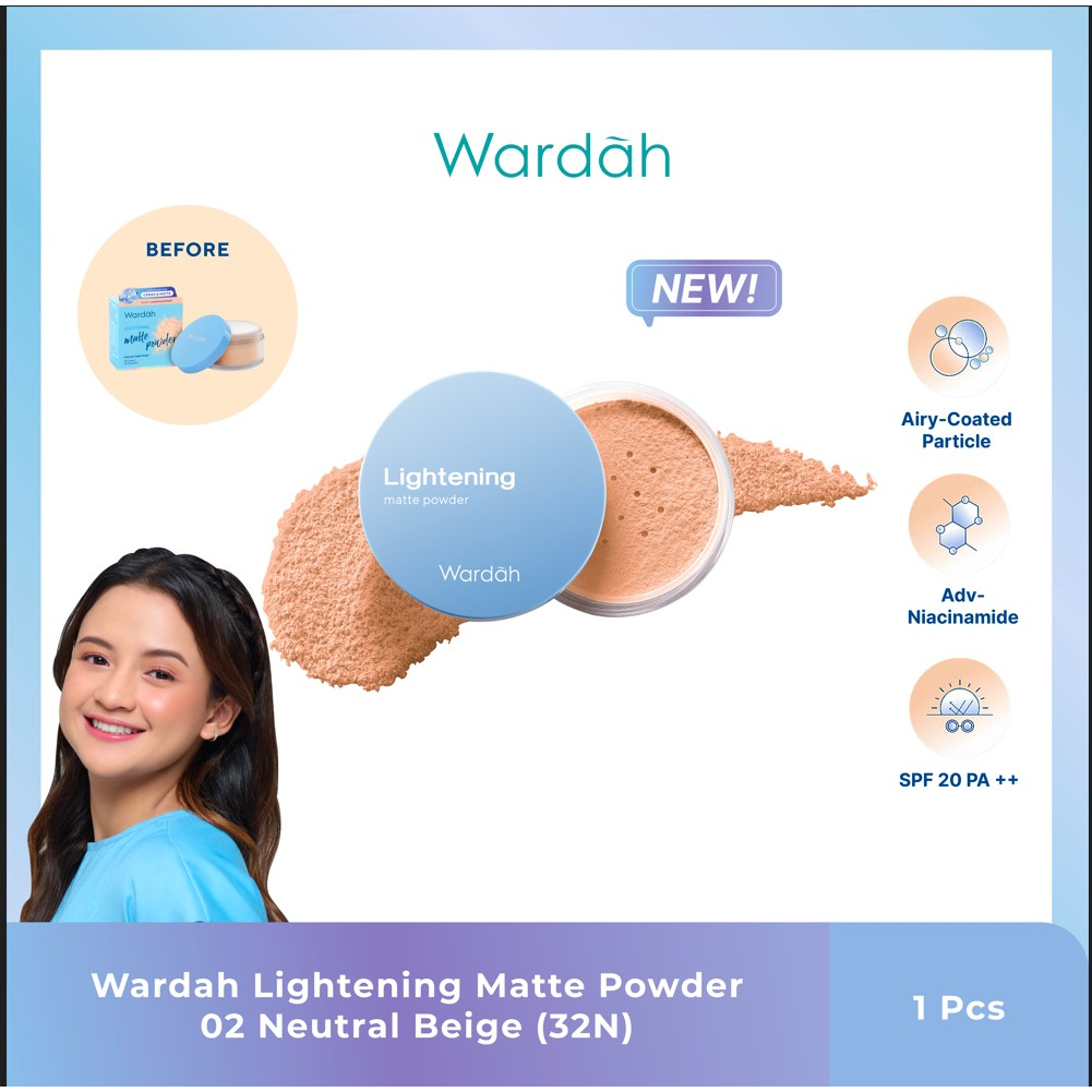 Wardah Lightening Matte Powder 20gr 02 Neutral Beige (32N)