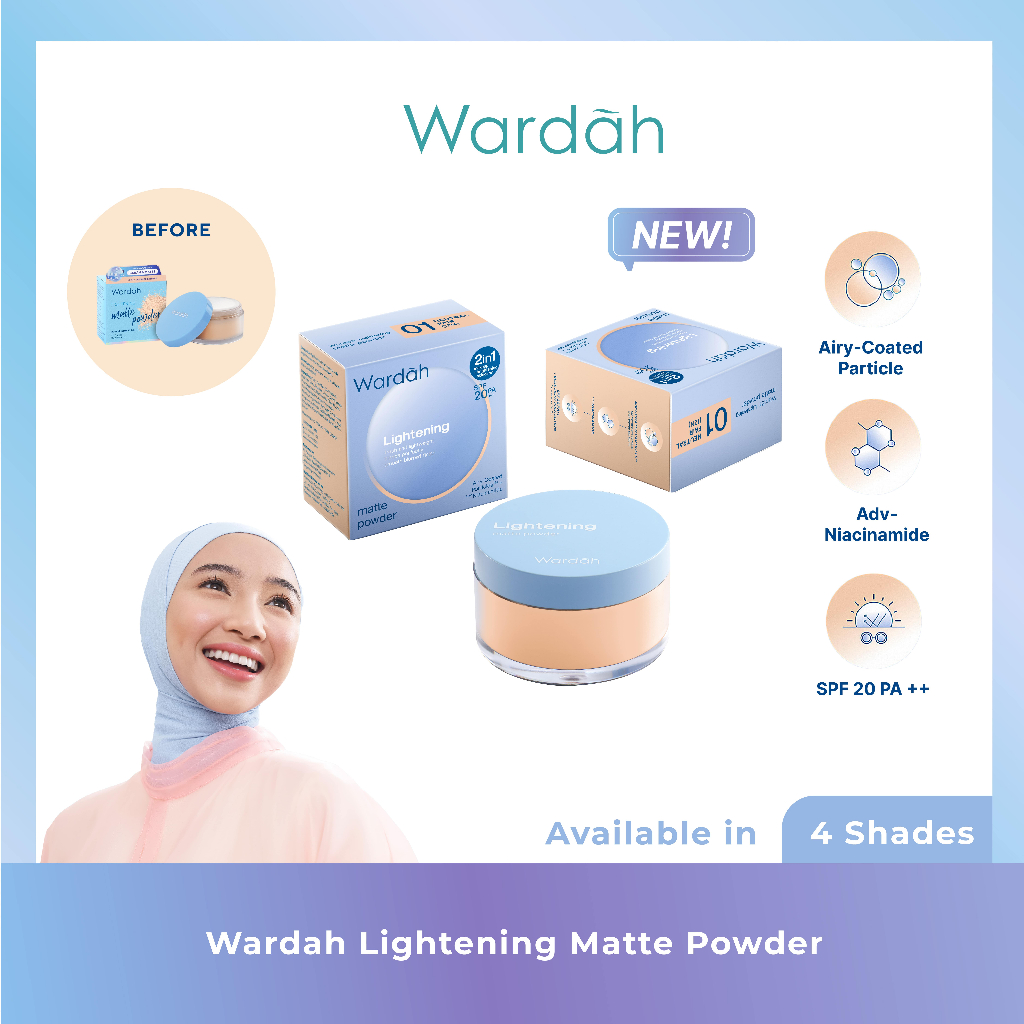 Wardah Lightening Matte Powder 20gr 04 Light Ivory (22N)