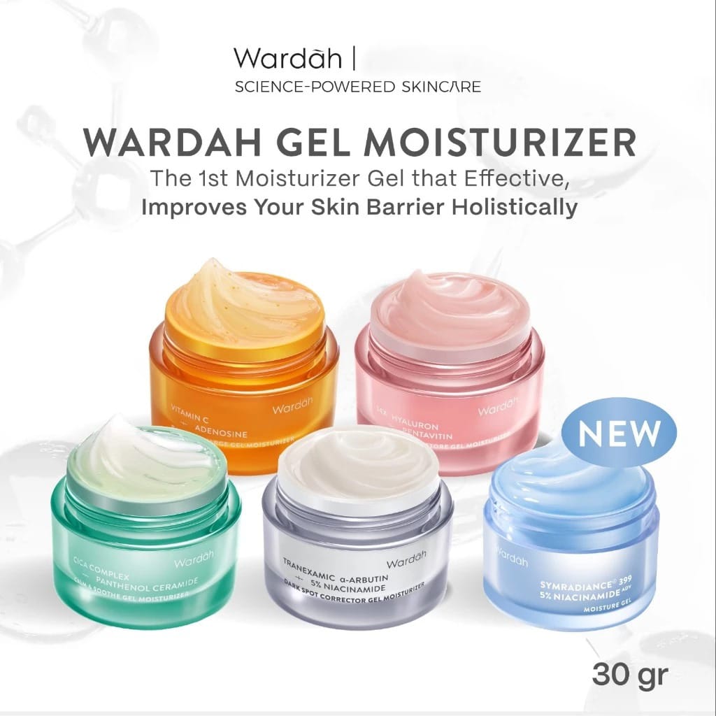 Wardah Gel Moisturizer 30gr - Symradiance 399 Bright & Barrier + 5% Niacinamide (Biru)