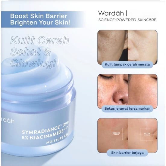 Wardah Gel Moisturizer 30gr - Symradiance 399 Bright & Barrier + 5% Niacinamide (Biru)