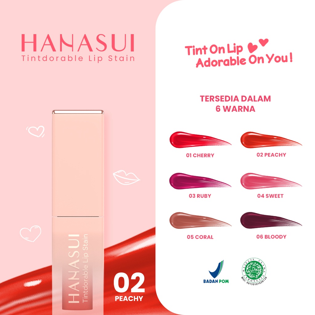 HANASUI Tintdorable Lip Stain - 02 Peachy (Lip Tint)