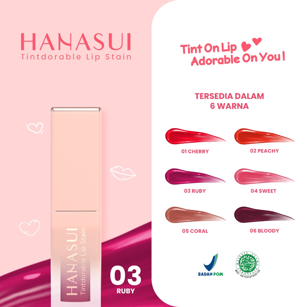 HANASUI Tintdorable Lip Stain - 03 Ruby (Lip Tint)