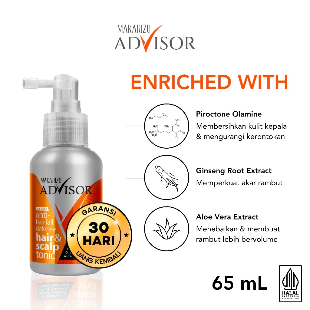 Makarizo Advisor Hair Repair Anti-Hair Fall Defense Hair & Scalp Tonic 65ml