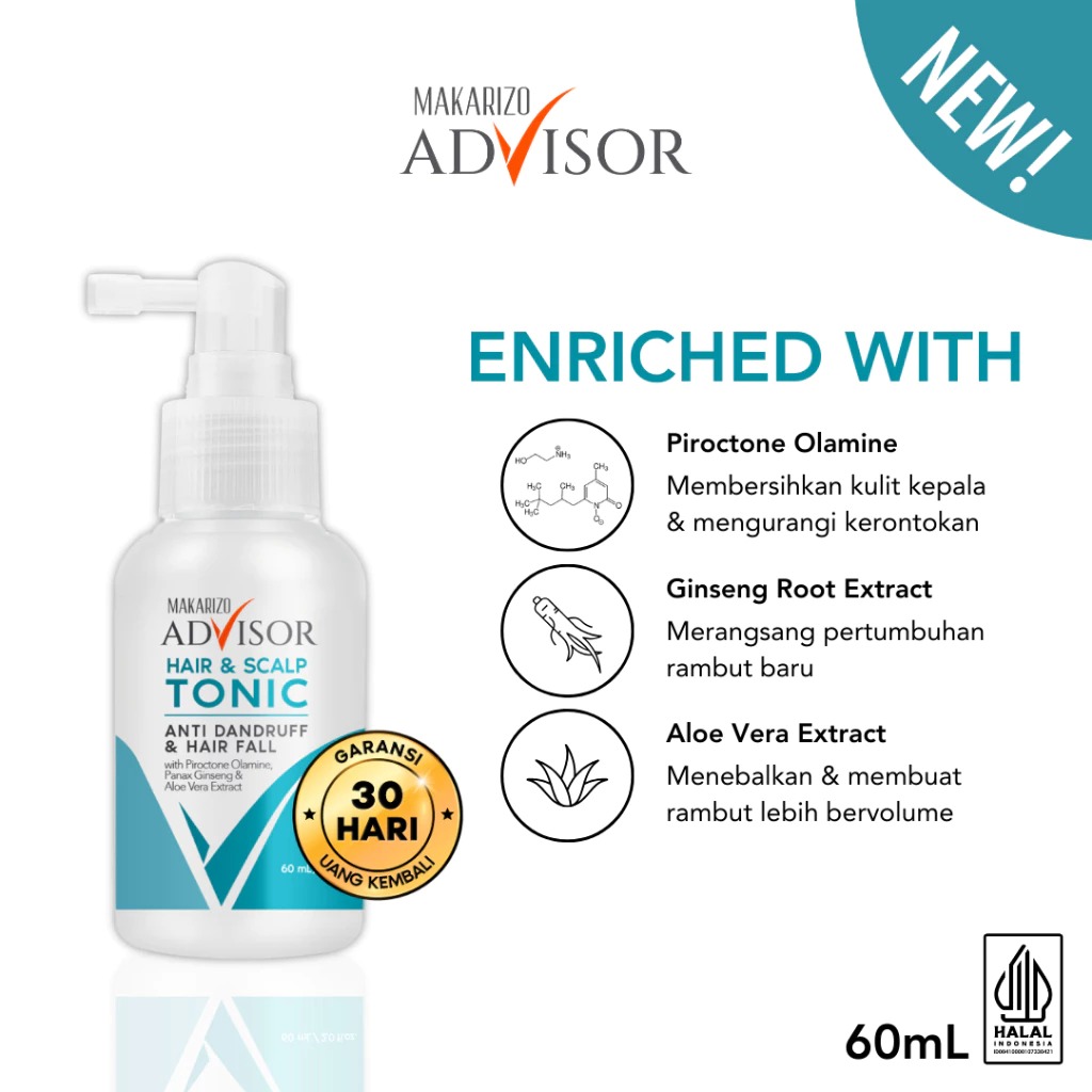 Makarizo Advisor Hair Repair Anti-Hair Fall Defense Hair & Scalp Tonic 60ml