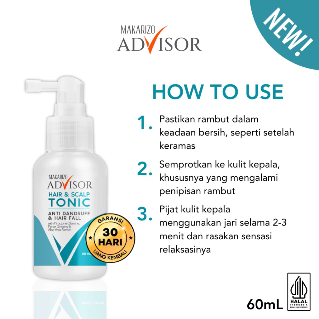 Makarizo Advisor Hair Repair Anti-Hair Fall Defense Hair & Scalp Tonic 60ml