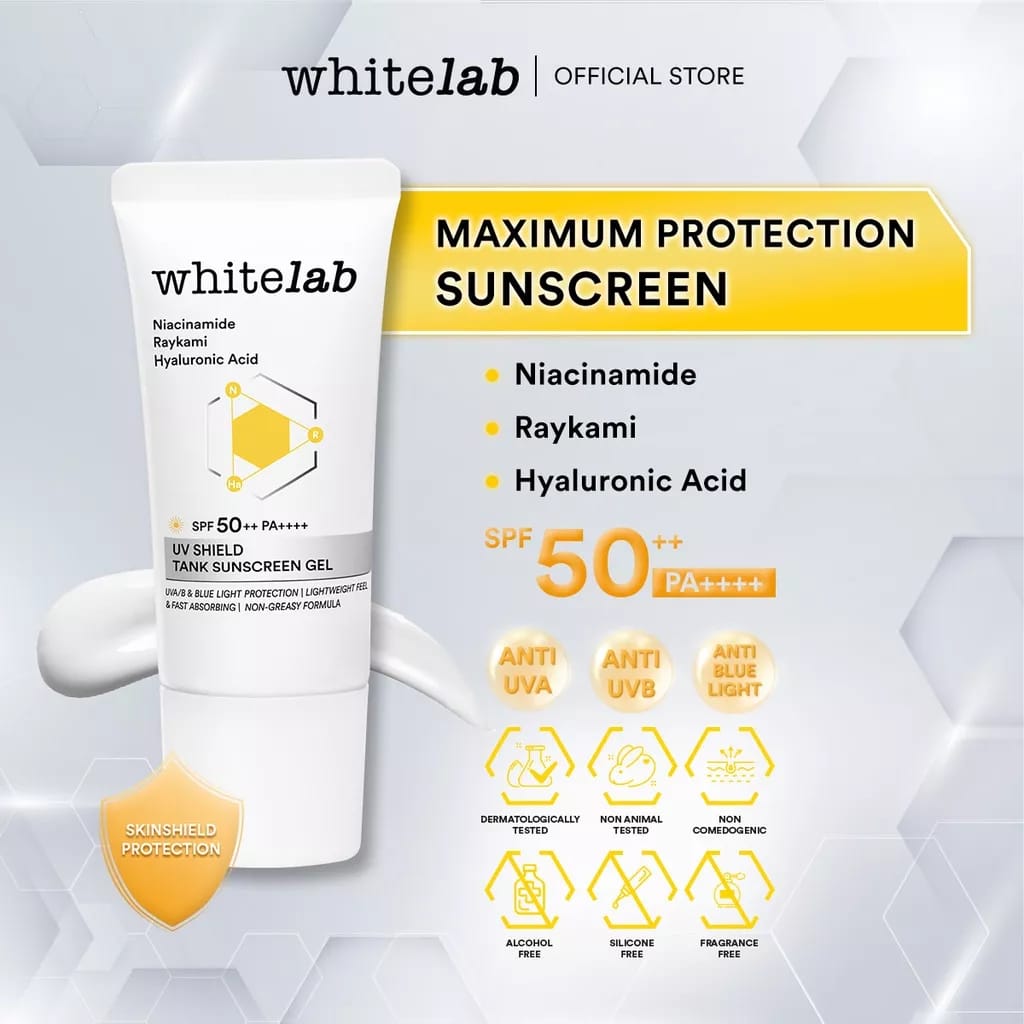 WHITELAB UV Shield Tank Sunscreen Gel SPF50++ PA++++ 30gr WHITELAB UV Shield Tank Sunscreen Gel SPF50++ PA++++ 30gr