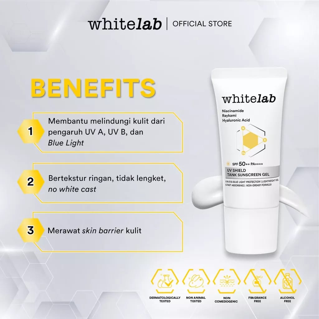 WHITELAB UV Shield Tank Sunscreen Gel SPF50++ PA++++ 30gr