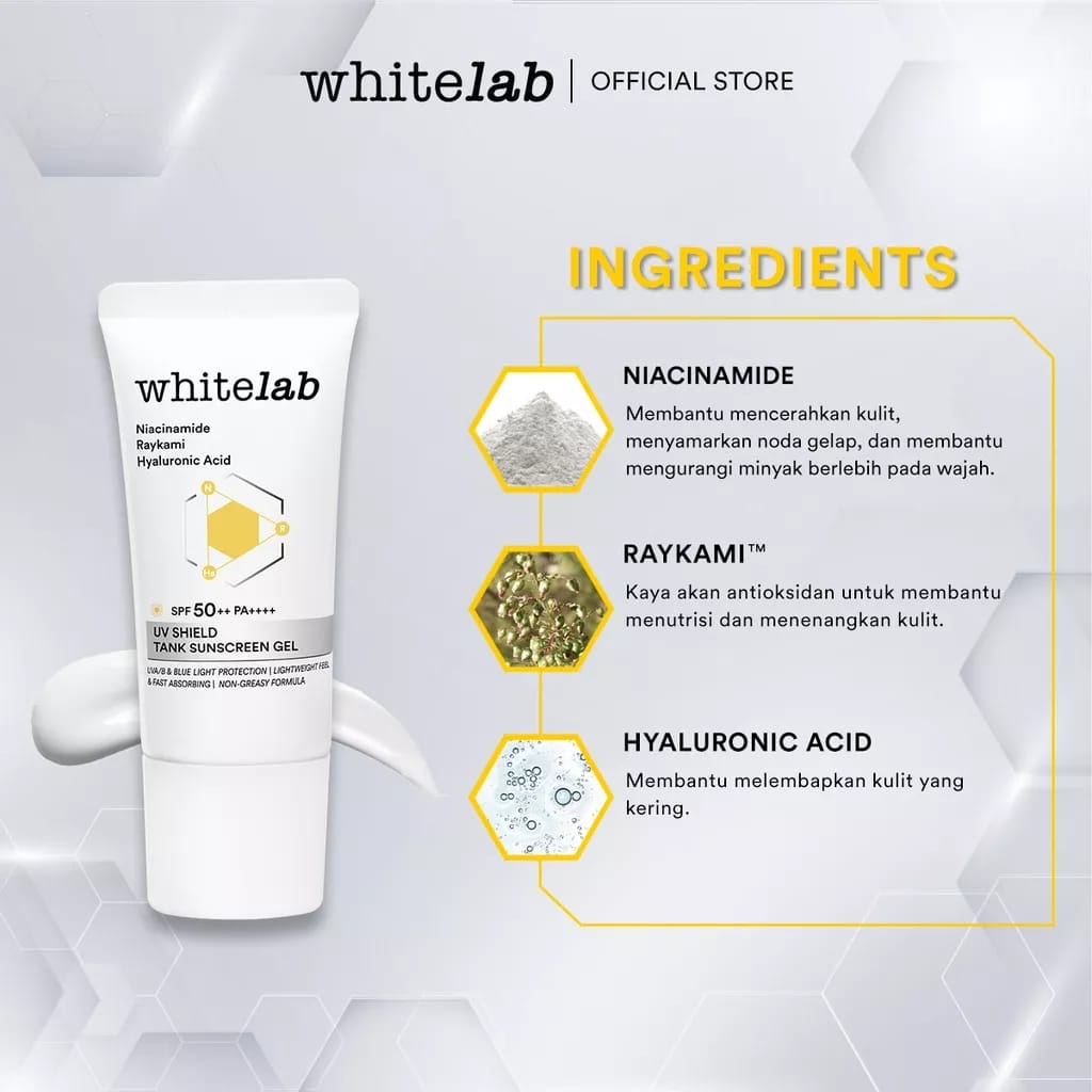 WHITELAB UV Shield Tank Sunscreen Gel SPF50++ PA++++ 30gr