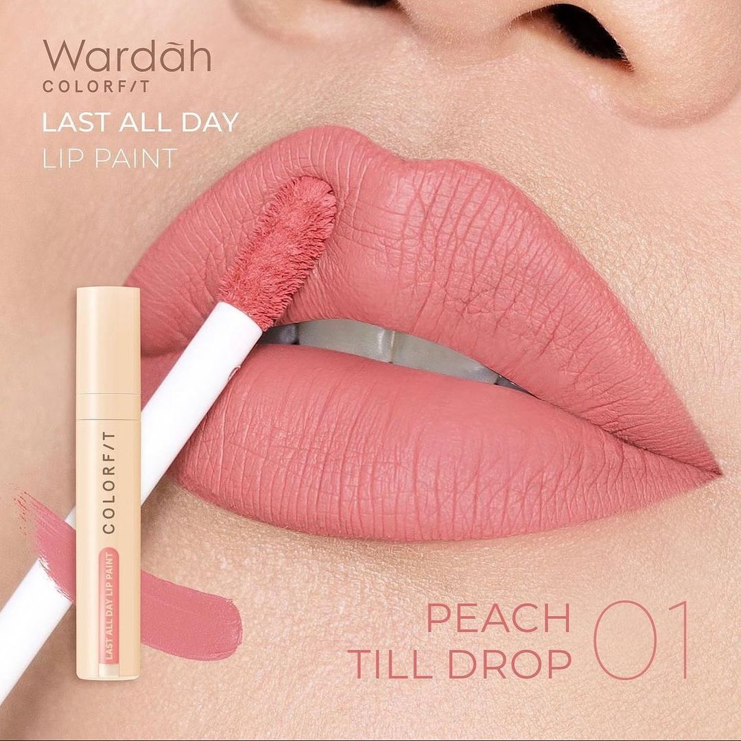 Wardah Colorfit Last All Day Lip Paint 01 Peach Till Drop 4.2 g *