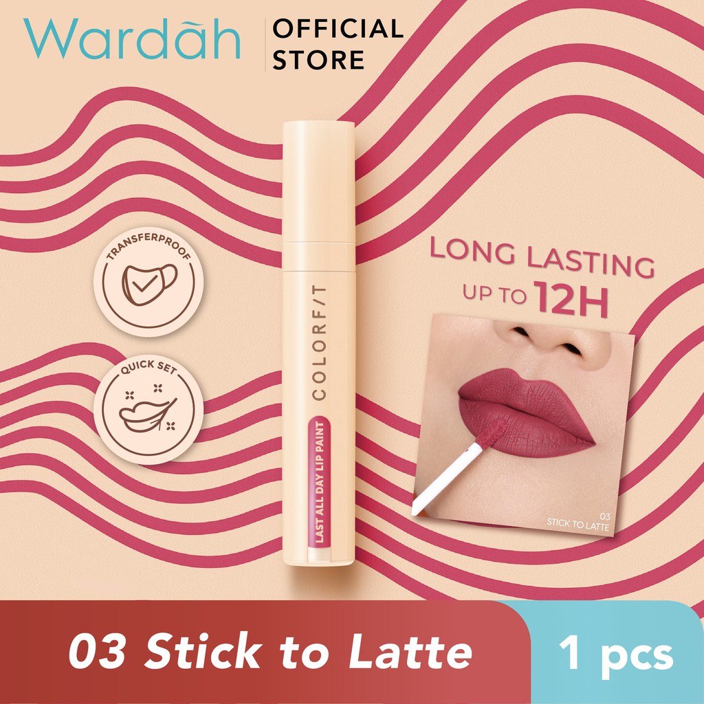Wardah Colorfit Last All Day Lip Paint 03 Stick To Latte 4.2 g