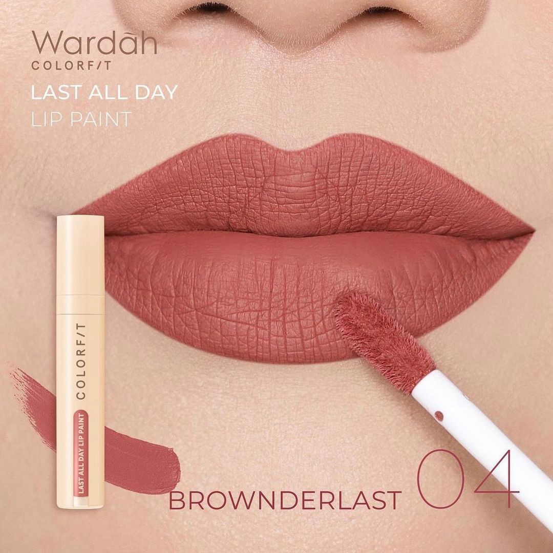 Wardah Colorfit Last All Day Lip Paint 04 Brownderlast 4.2 g