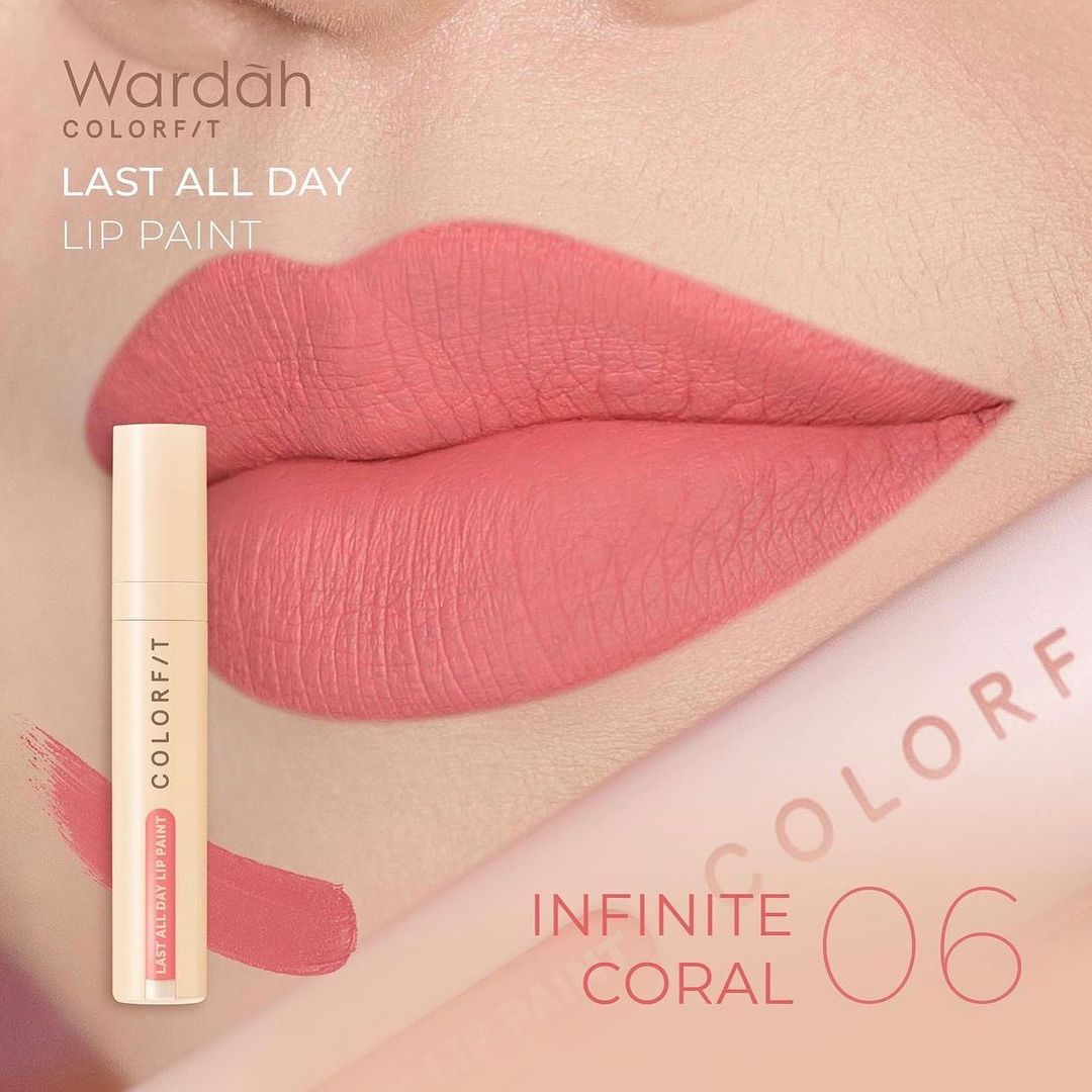Wardah Colorfit Last All Day Lip Paint 06 Infinite Coral 4.2 g