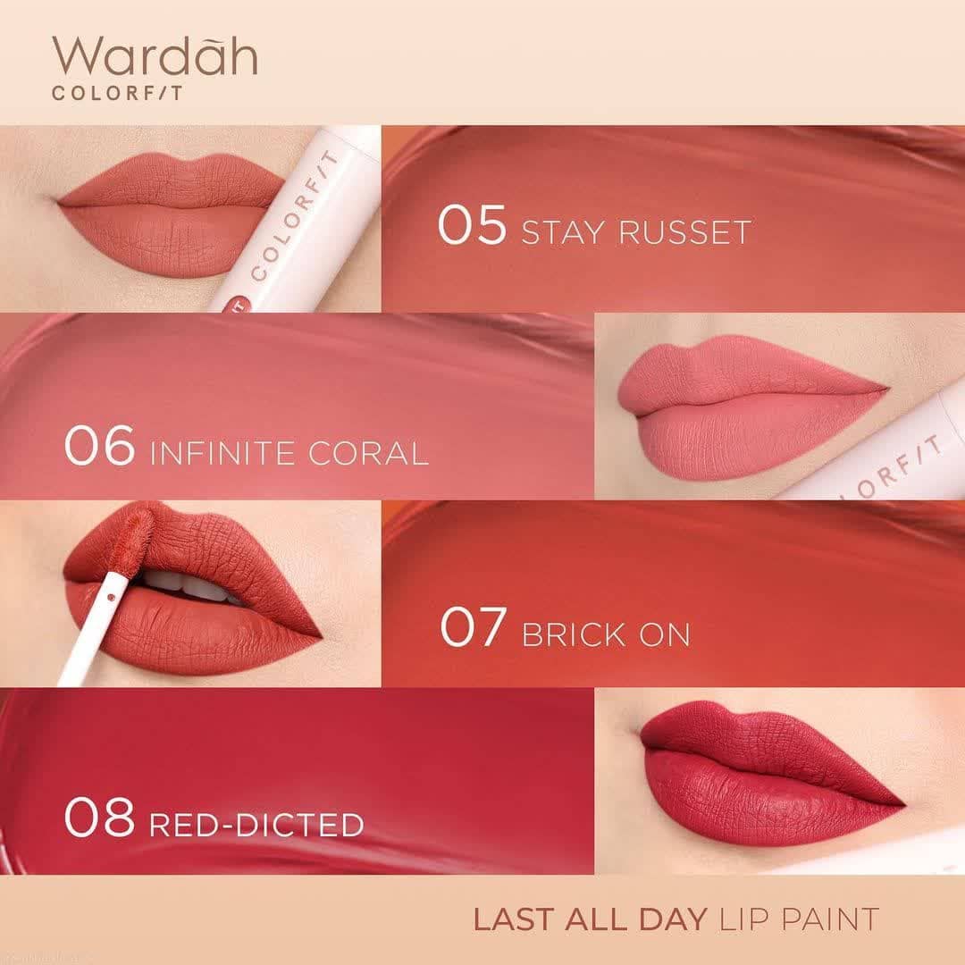 Wardah Colorfit Last All Day Lip Paint 06 Infinite Coral 4.2 g