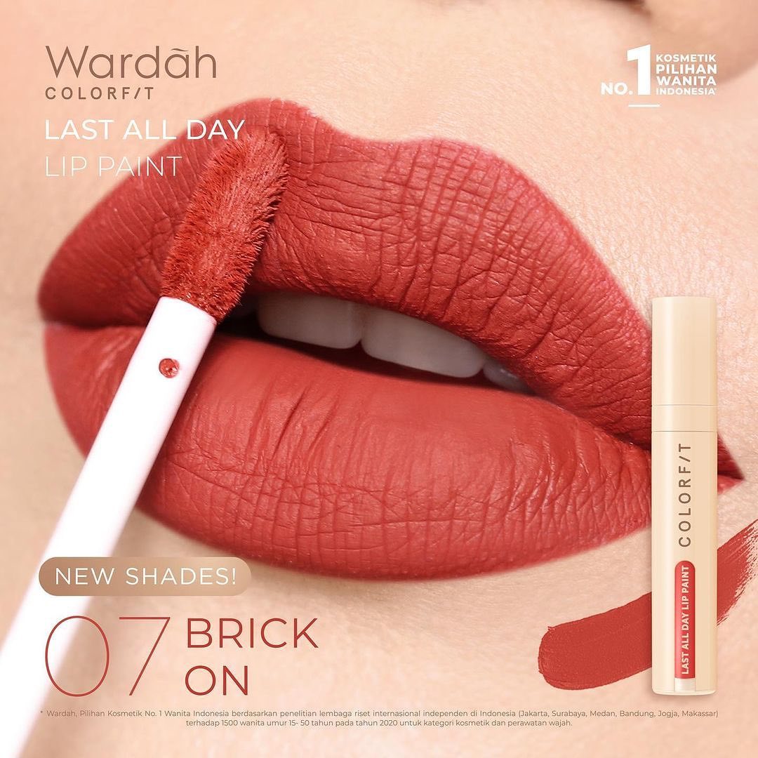 Wardah Colorfit Last All Day Lip Paint 07 Brick On 4.2 g