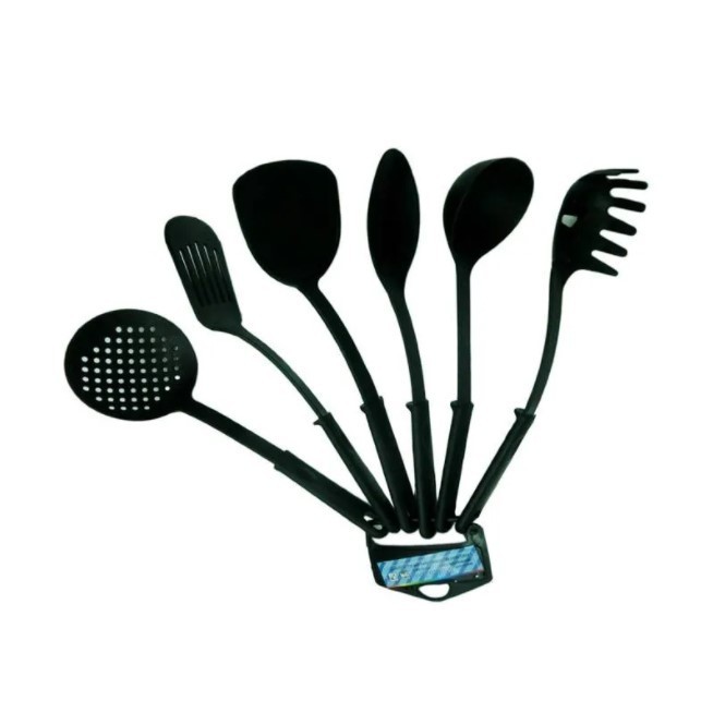 Spatula Nylon Set 6in1 Sutil Hitam (Kitchen Tools/Alat Masak)