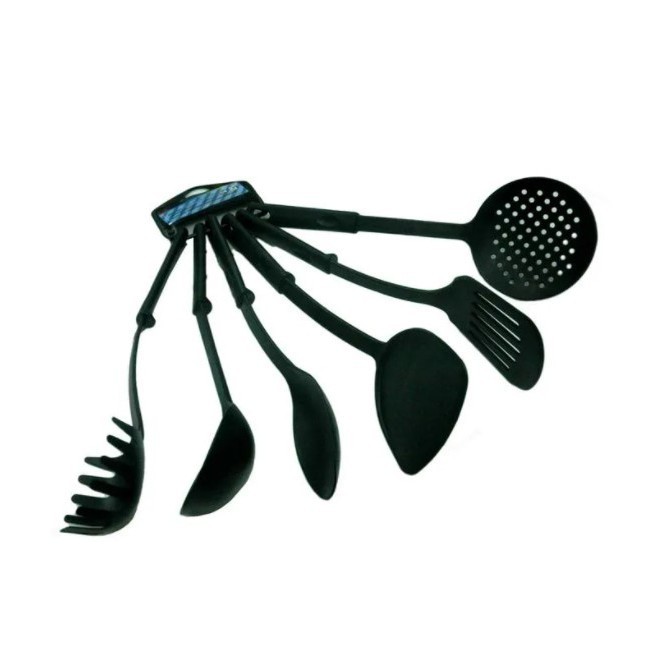 Spatula Nylon Set 6in1 Sutil Hitam (Kitchen Tools/Alat Masak)