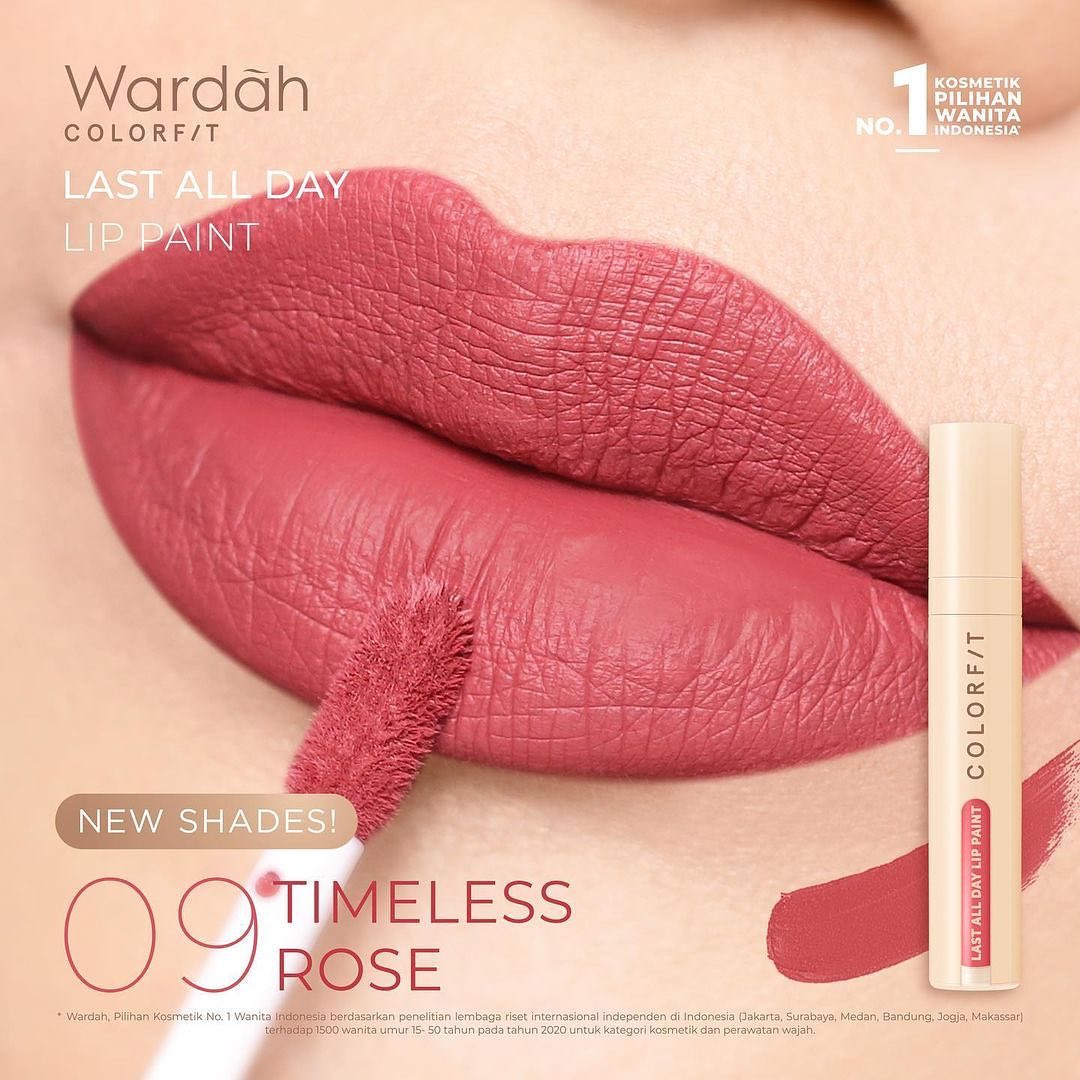 Wardah Colorfit Last All Day Lip Paint 09 Timeless Rose 4.2 g