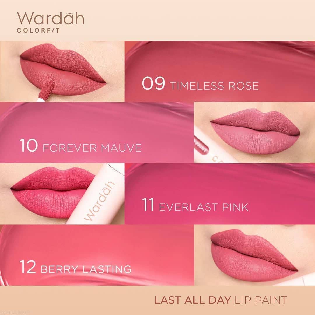 Wardah Colorfit Last All Day Lip Paint 09 Timeless Rose 4.2 g