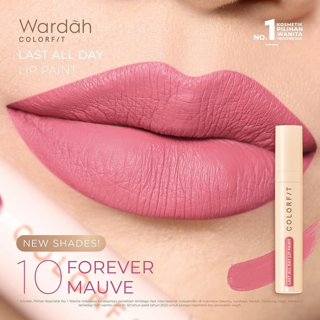 Wardah Colorfit Last All Day Lip Paint 10 Forever Mauve 4.2 g *