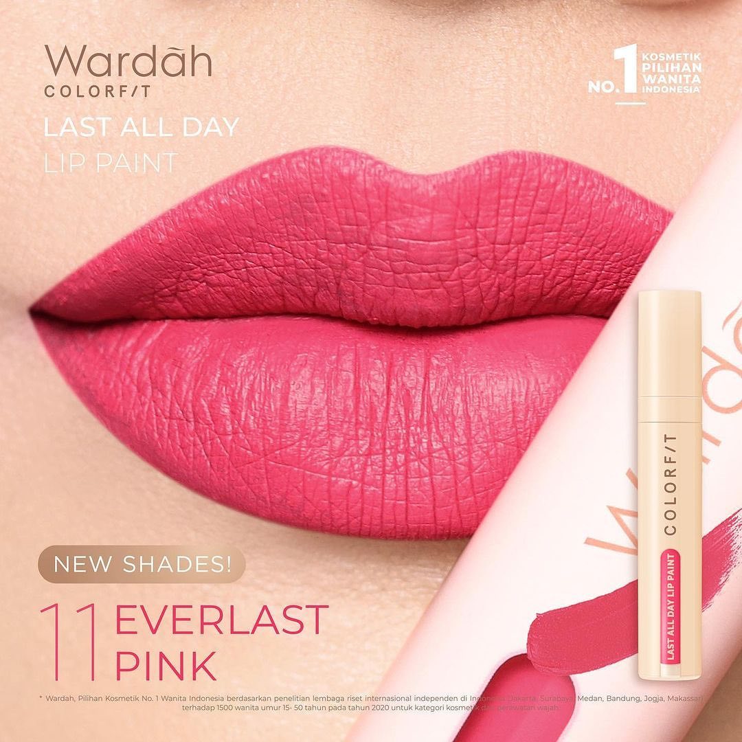 Wardah Colorfit Last All Day Lip Paint 11 Everlast Pink 4.2 g
