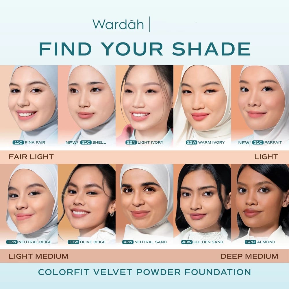 Wardah Colorfit Velvet Powder Foundation 11C Pink Fair