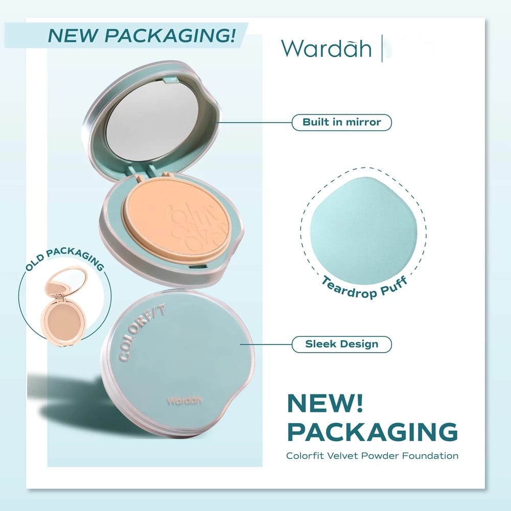 Wardah Colorfit Velvet Powder Foundation 32N Neutral Beige