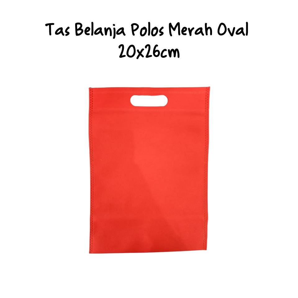 Tas Belanja Polos Merah Oval 20x26cm Tas Belanja Polos Merah Oval 20x26cm