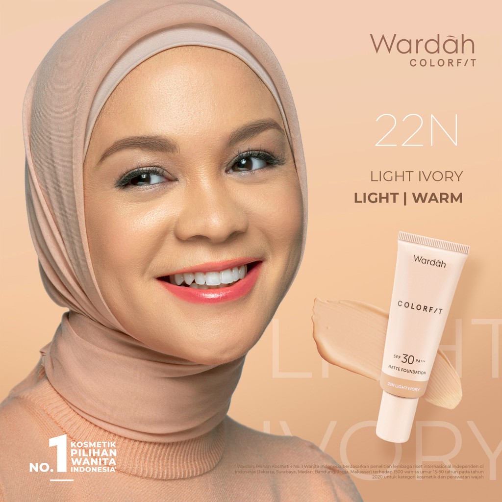 Wardah Colorfit Matte Foundation 22N Light Ivory