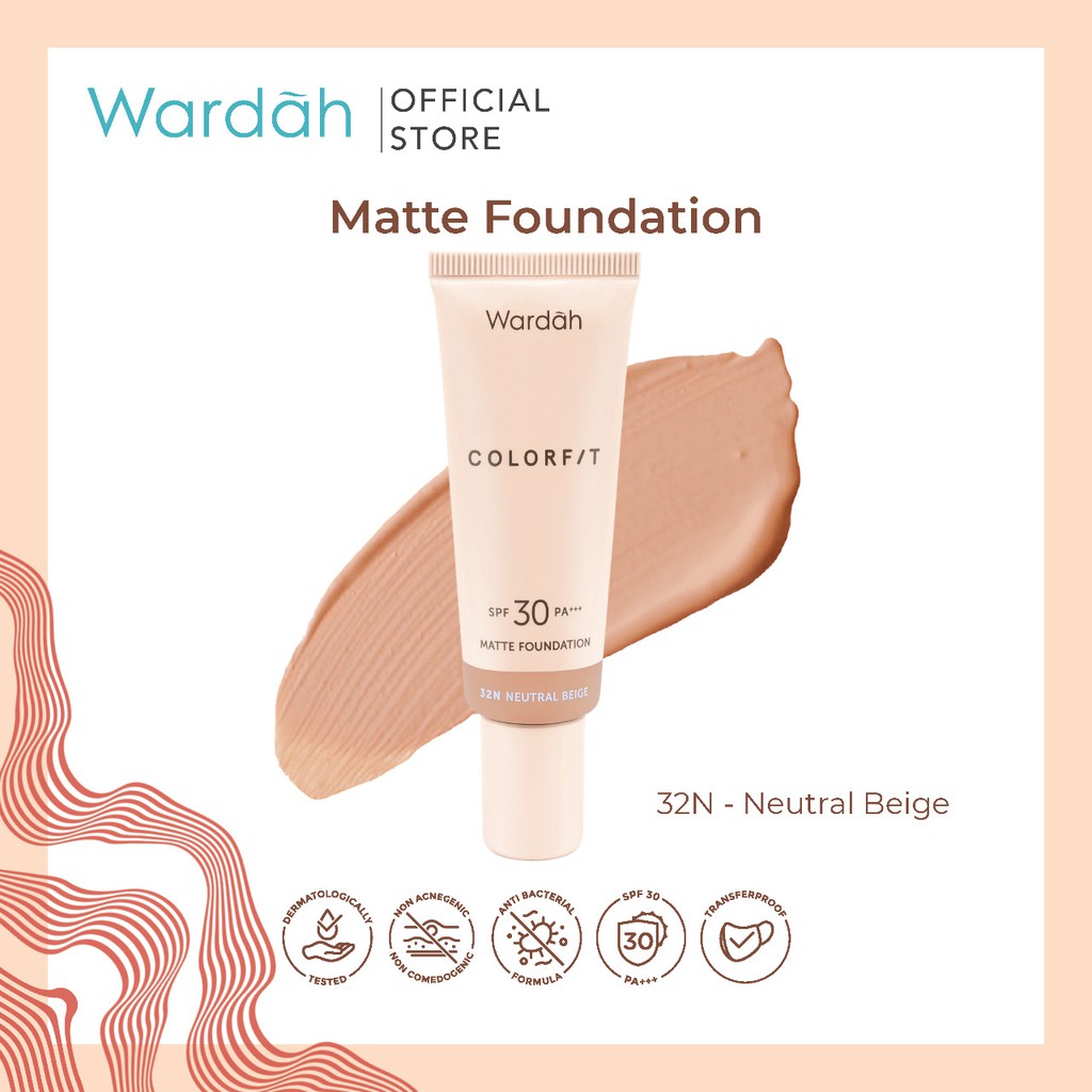 Wardah Colorfit Matte Foundation 32N Neutral Beige