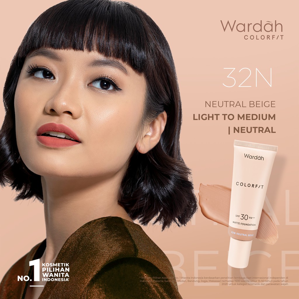 Wardah Colorfit Matte Foundation 32N Neutral Beige