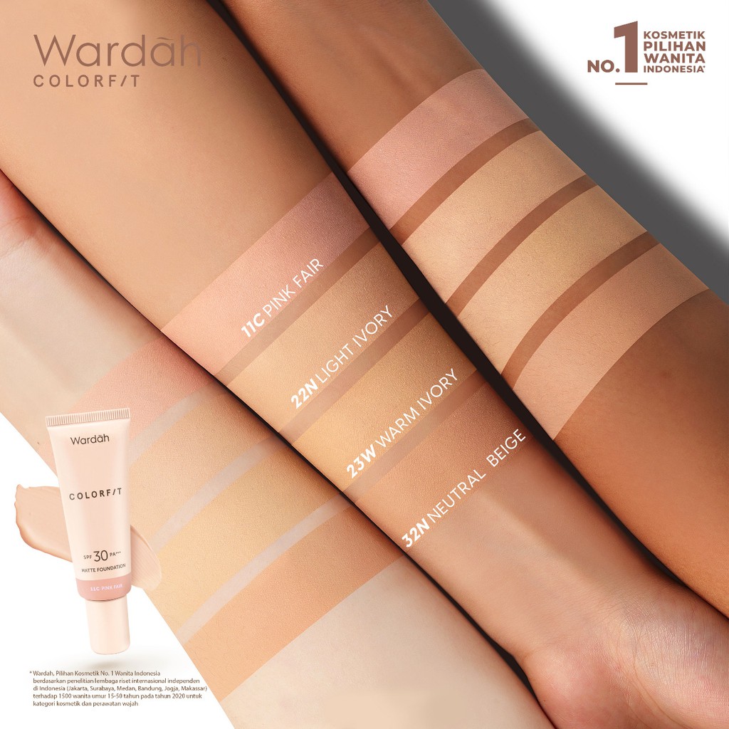 Wardah Colorfit Matte Foundation 32N Neutral Beige