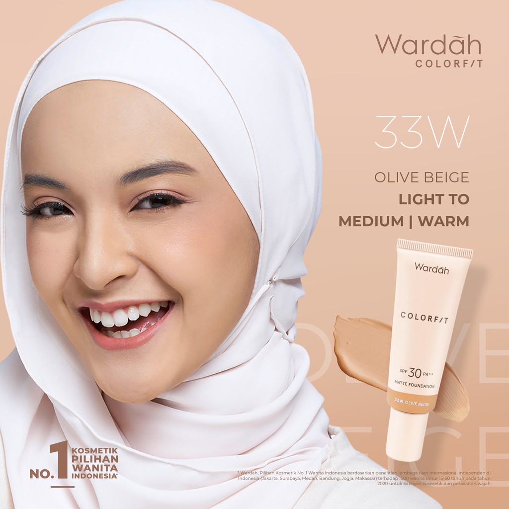 Wardah Colorfit Matte Foundation 33W Olive Beige