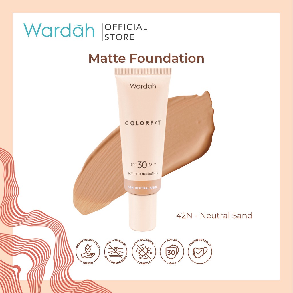 Wardah Colorfit Matte Foundation 42N Neutral Sand