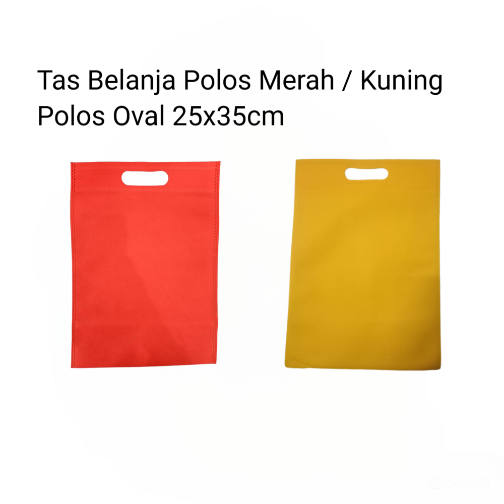 Tas Belanja Polos Merah / Kuning Oval 25x35cm Tas Belanja Polos Merah / Kuning Oval 25x35cm
