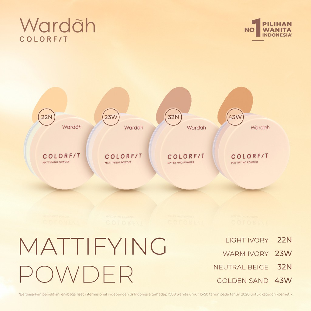 Wardah Colorfit Mattifying Powder 43W Golden Sand (Bedak Tabur) Wardah Colorfit Mattifying Powder 43W Golden Sand (Bedak Tabur)