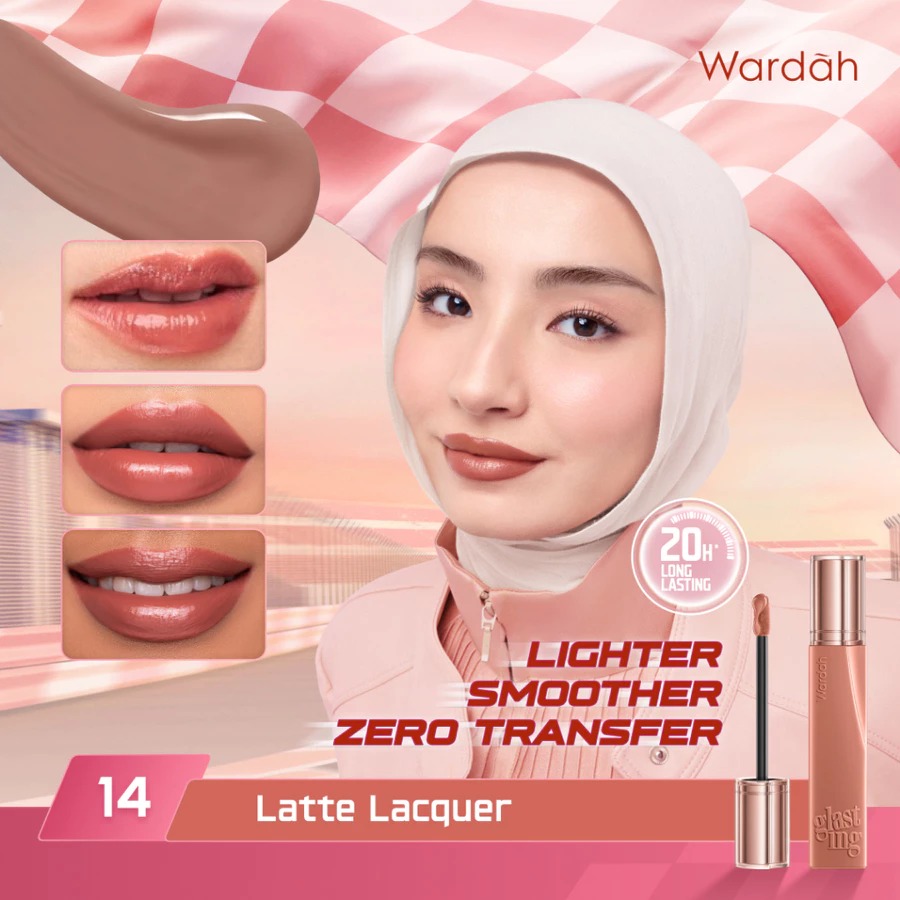 Wardah Glasting Liquid Lip 3.5gr (Lip Cream Transferproof) - 14 Latte Lacquer Wardah Glasting Liquid Lip 3.5gr (Lip Cream Transferproof) - 14 Latte Lacquer
