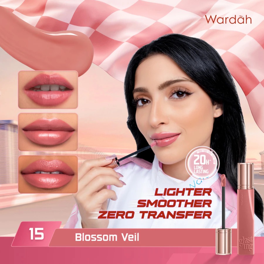 Wardah Glasting Liquid Lip 3.5gr (Lip Cream Transferproof) - 15 Blossom Veil Wardah Glasting Liquid Lip 3.5gr (Lip Cream Transferproof) - 15 Blossom Veil