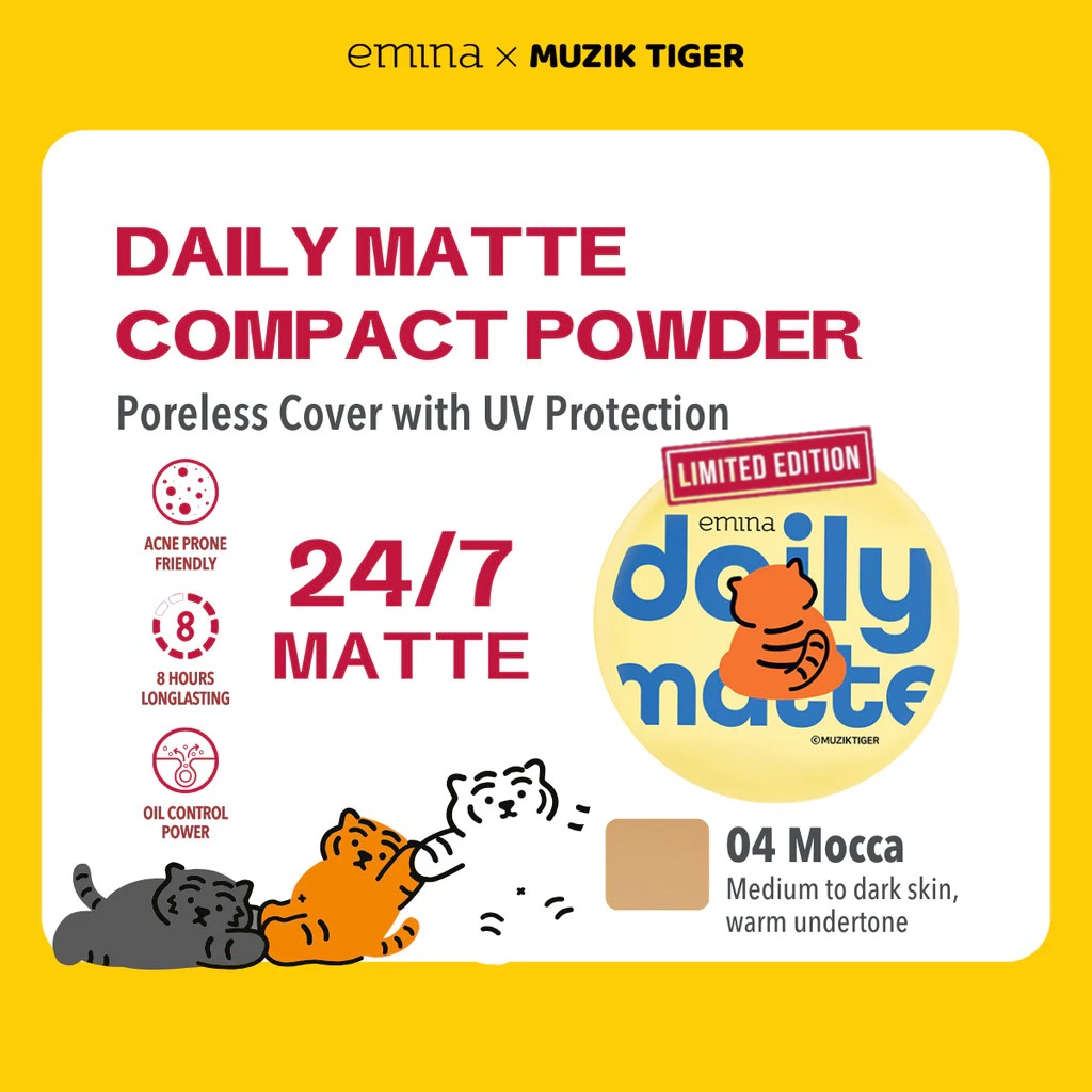 Emina Daily Matte Compact Powder 11gr - 04 Mocca
