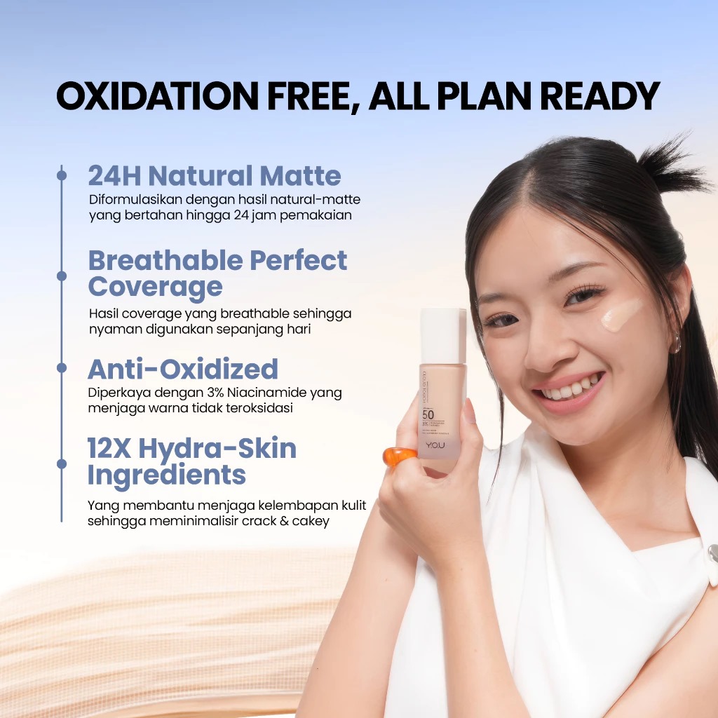 YOU Cloud Touch 3% Niacinamide BRIGHTENING Skin Tint SPF50 PA+++ 20ml - W708 Creme Beige