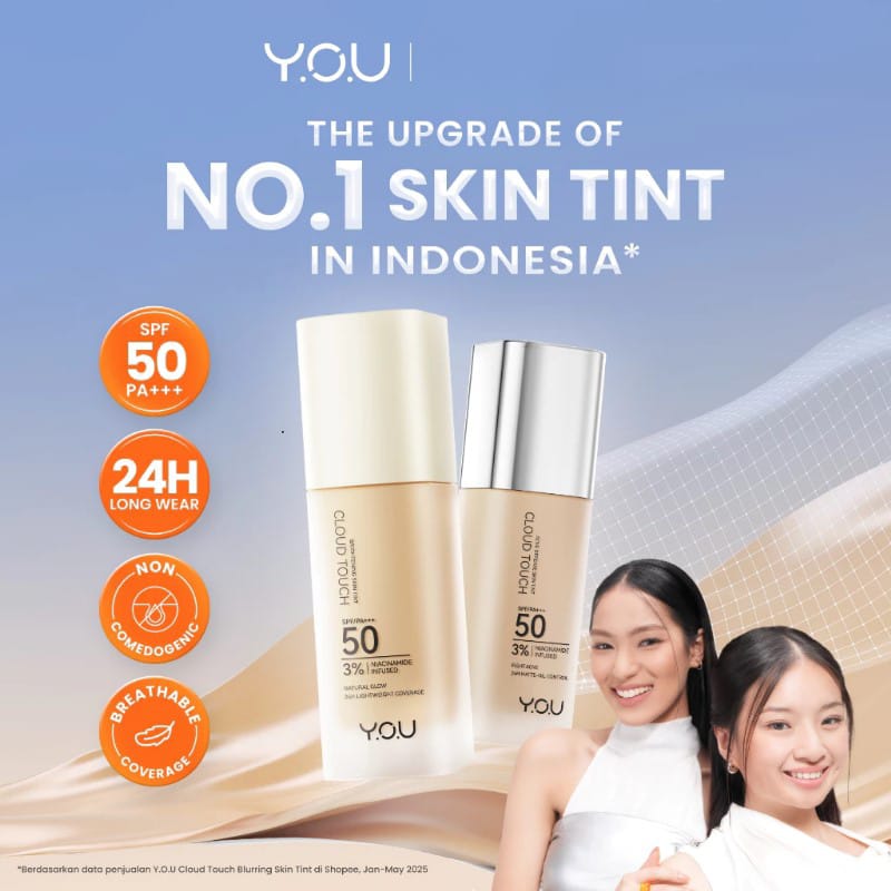 YOU Cloud Touch 3% Niacinamide BRIGHTENING Skin Tint SPF50 PA+++ 20ml - N504 Rose Vanilla