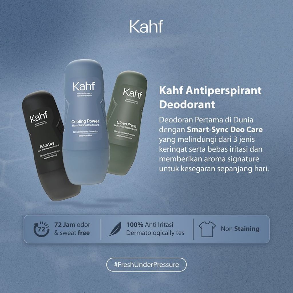 Kahf Antiperspirant Deodorant Roll On 45ml - Clean Fresh