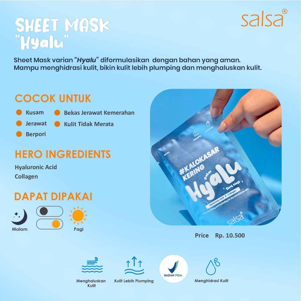 SALSA Hyalu Sheet Mask #KaloKasar Kering