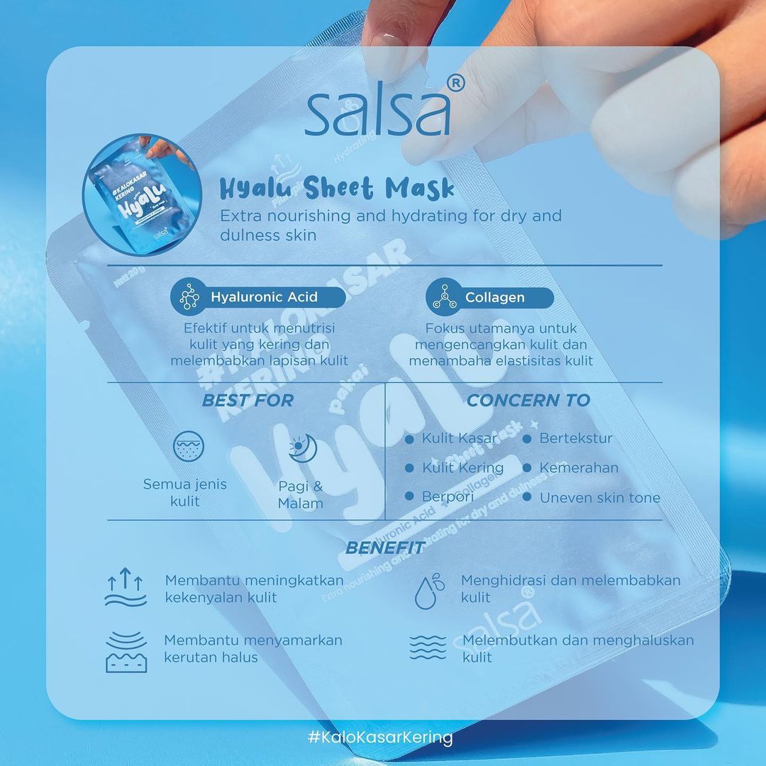 SALSA Hyalu Sheet Mask #KaloKasar Kering