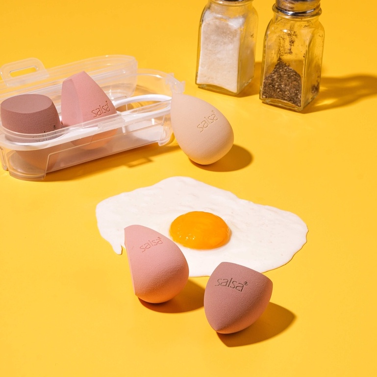SALSA Omega 3 Beauty Blender Sponge 3in1 + Box - Pastel Series