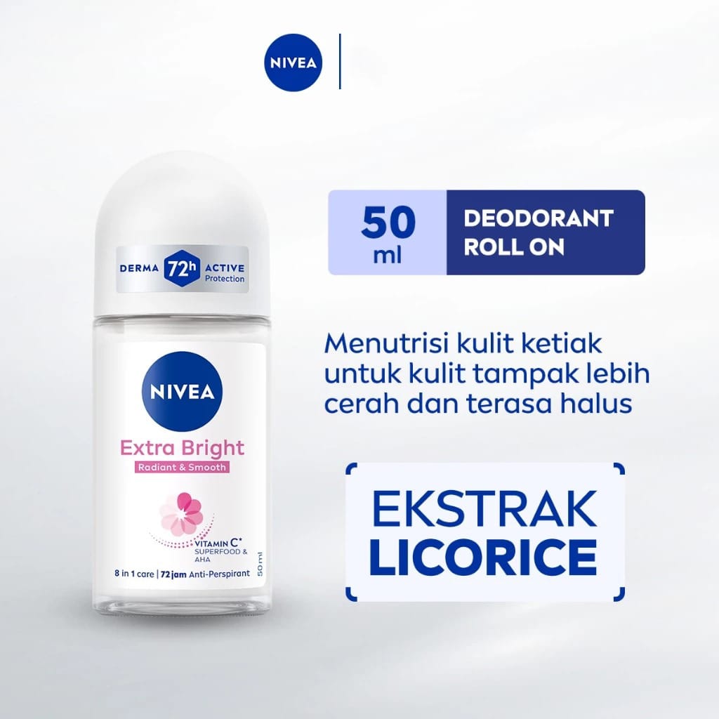 Nivea Deodorant Roll On 50ml - Extra Bright (Radiant & Smooth) Nivea Deodorant Roll On 50ml - Extra Bright (Radiant & Smooth)