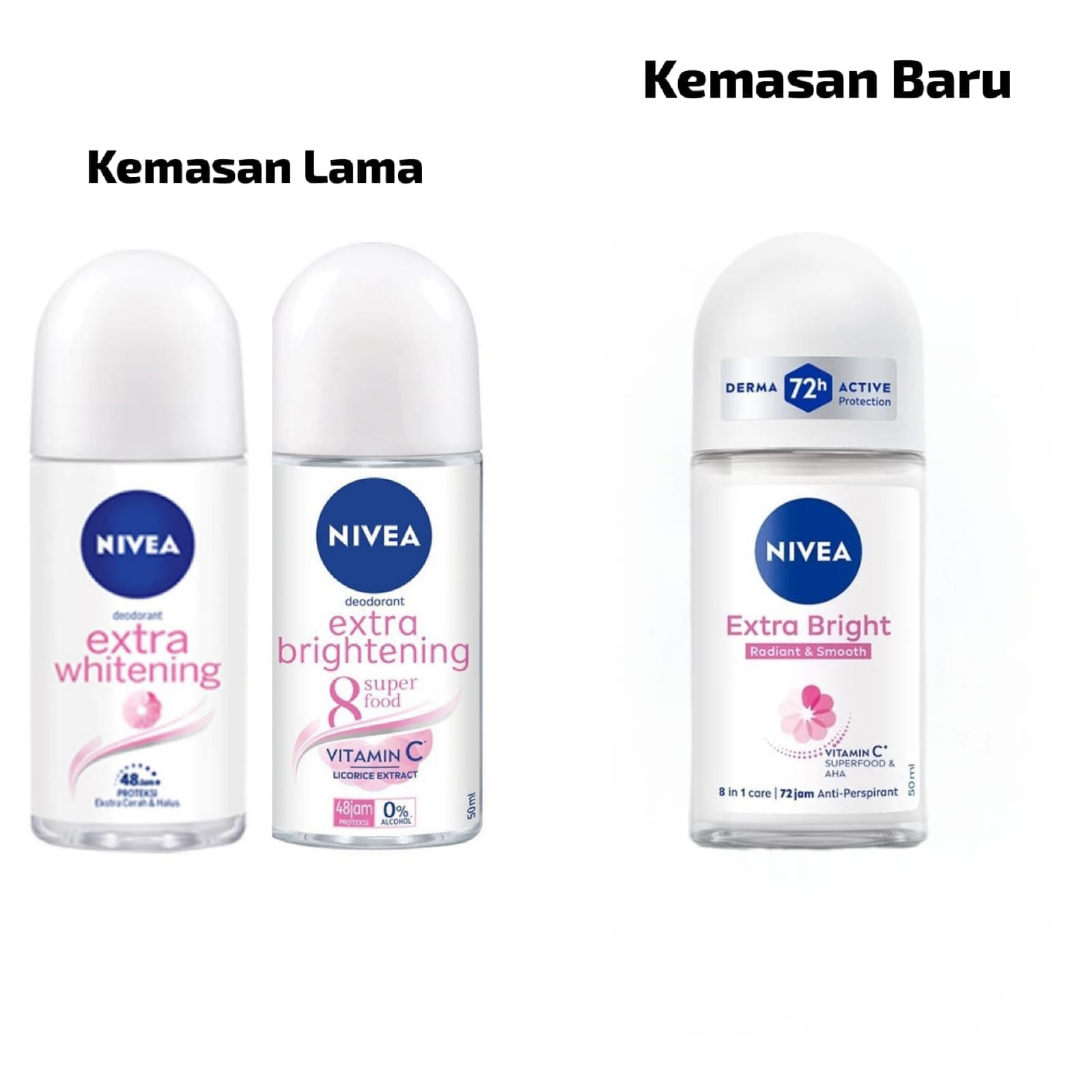 Nivea Deodorant Roll On 50ml - Extra Bright (Radiant & Smooth) Nivea Deodorant Roll On 50ml - Extra Bright (Radiant & Smooth)