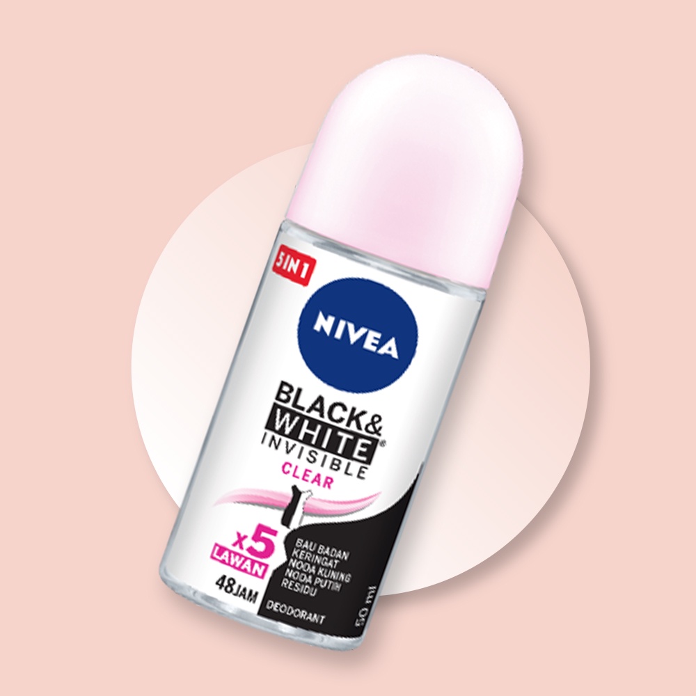 Nivea Deodorant Roll On 50ml - B&W Clear