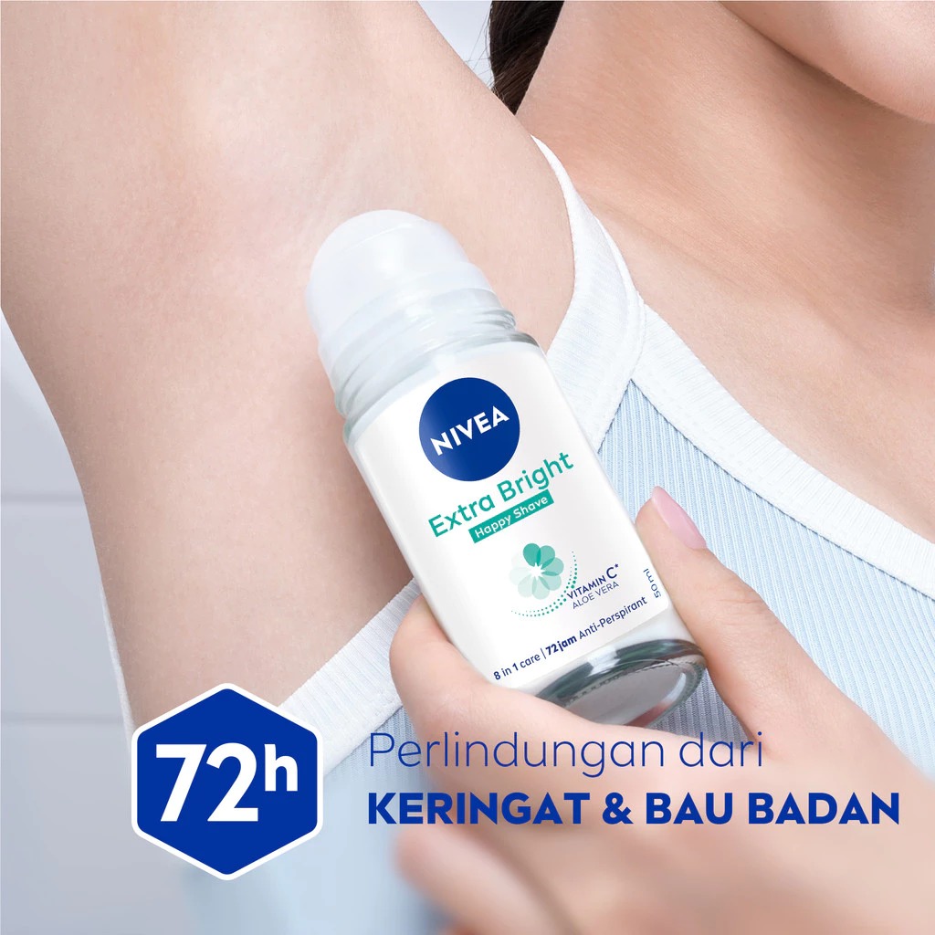 Nivea Deodorant Roll On 50ml - White Happy Shave