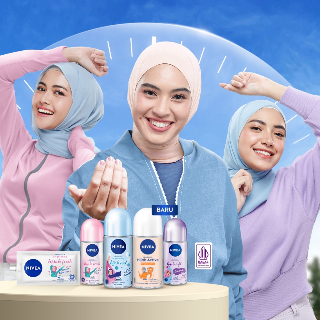 Nivea Deodorant Roll On 50ml - Hijab Active Bright & Dry