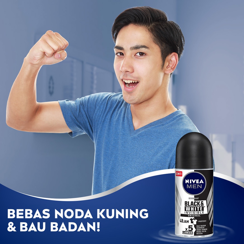 Nivea MEN Deodorant Roll On 50ml - Black & White Nivea MEN Deodorant Roll On 50ml - Black & White